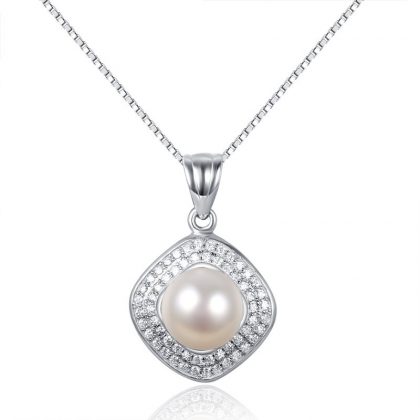 Set argint 925 colier si cercei eleganti cu perle naturale colier